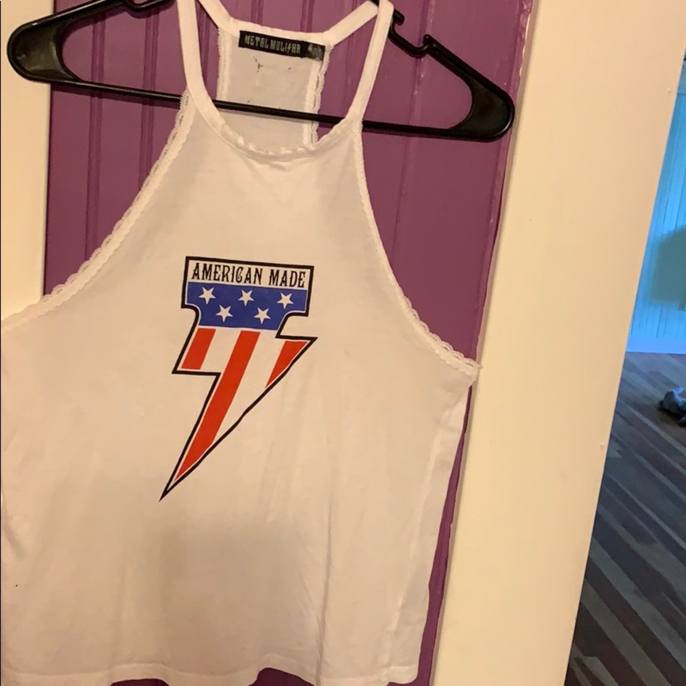 White racer back tank